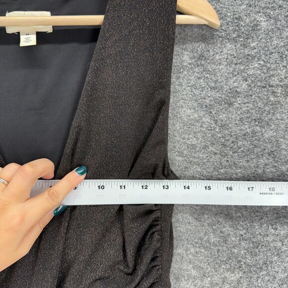 Open Edit Dress Women M Medium Black Sheath Midi V-Neck Sleeveless Lined Casual - Picture 4 of 7